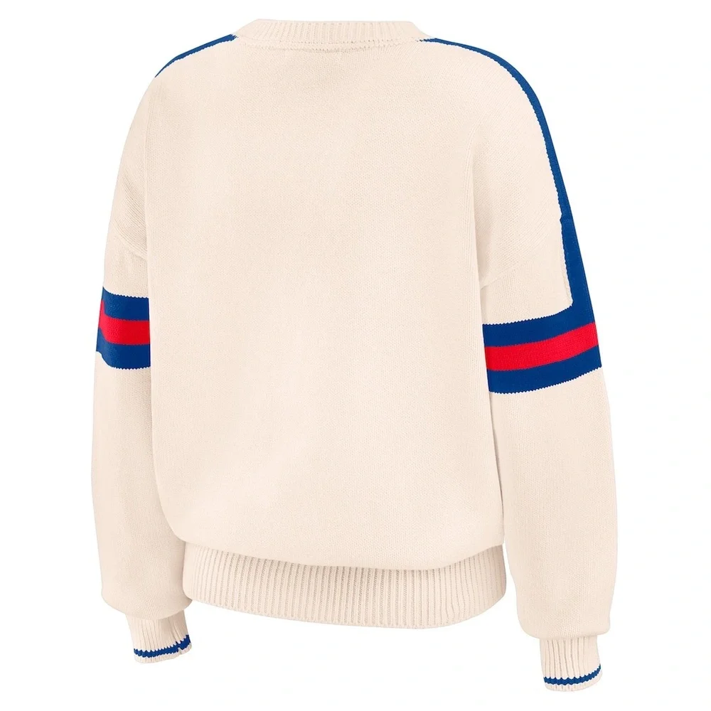 Women's WEAR by Erin Andrews Cream
New England Patriots Stripe Sweater Sz M NWT - Picture 3 of 9